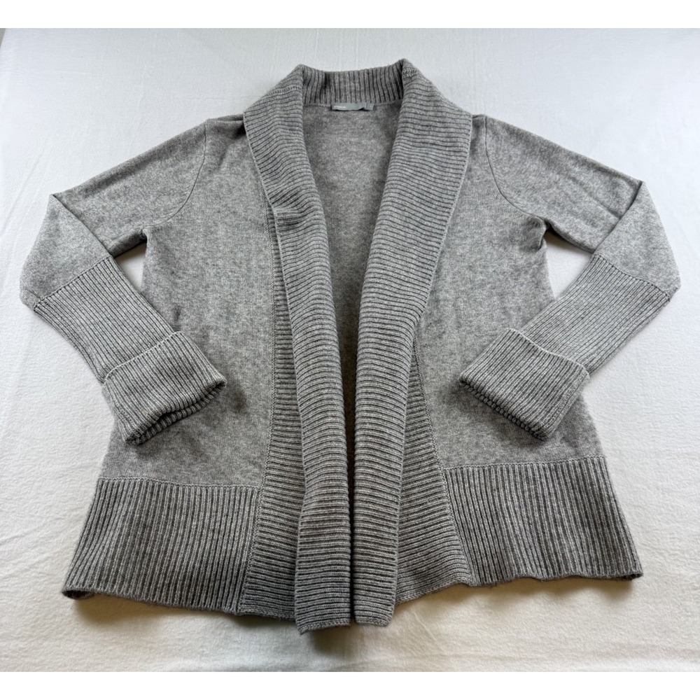 Vince Gray Open Front Shawl Collar Cardigan Sweater Size XL Wool Cashmere
